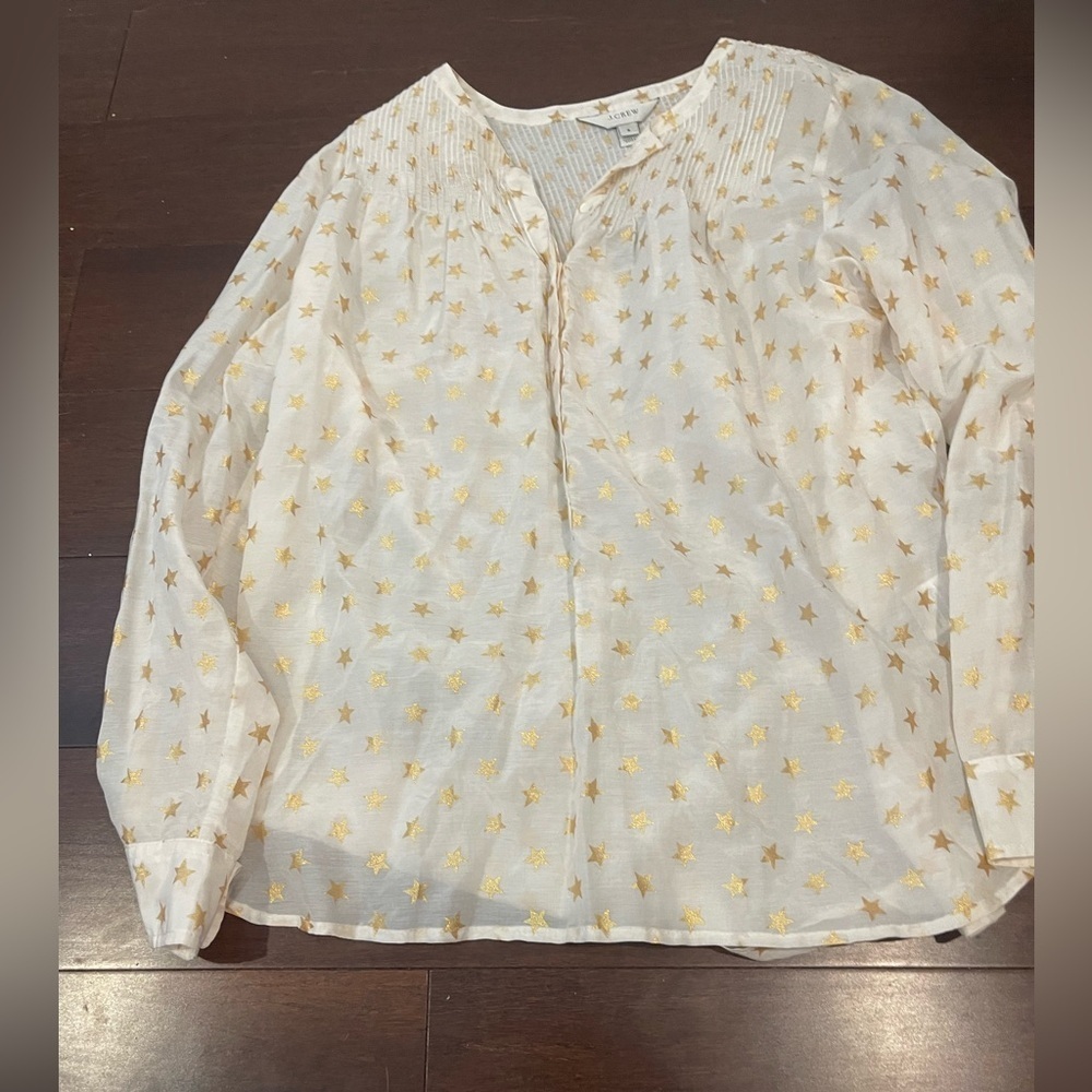 nwt j crew Gold Star boho peasant blouse 6
